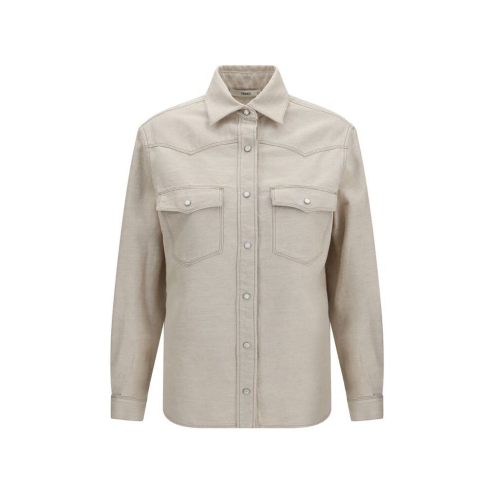 Fendi Women Selleria Denim Western Shirt